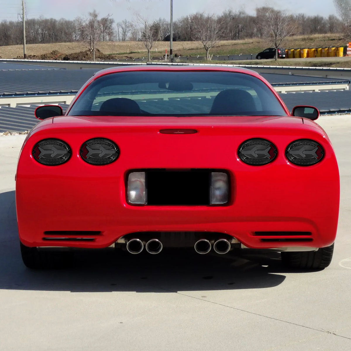 1997-2004 Chevrolet Corvette C5 4 PC White LED Bar Tail Lights (Chrome Housing/Dark Smoked Lens)