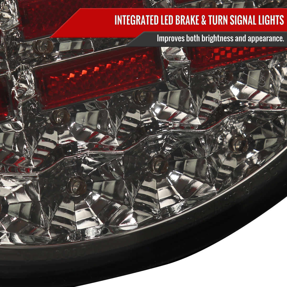 1997-2004 Chevrolet Corvette C5 4PC LED Tail Lights (Chrome Housing/Smoked Lens)