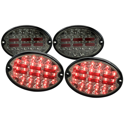 1997-2004 Chevrolet Corvette C5 4PC LED Tail Lights (Chrome Housing/Smoked Lens)