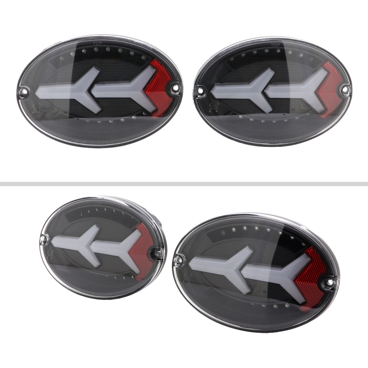 1997-2004 Chevrolet Corvette C5 4 PC White LED Bar Tail Lights (Matte Black Housing/Clear Lens)