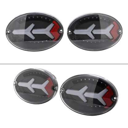1997-2004 Chevrolet Corvette C5 4 PC White LED Bar Tail Lights (Matte Black Housing/Clear Lens)