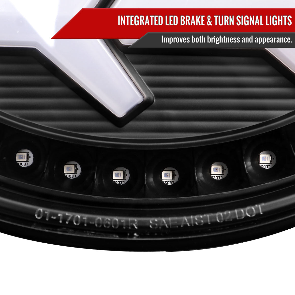 1997-2004 Chevrolet Corvette C5 4 PC White LED Bar Tail Lights (Matte Black Housing/Clear Lens)