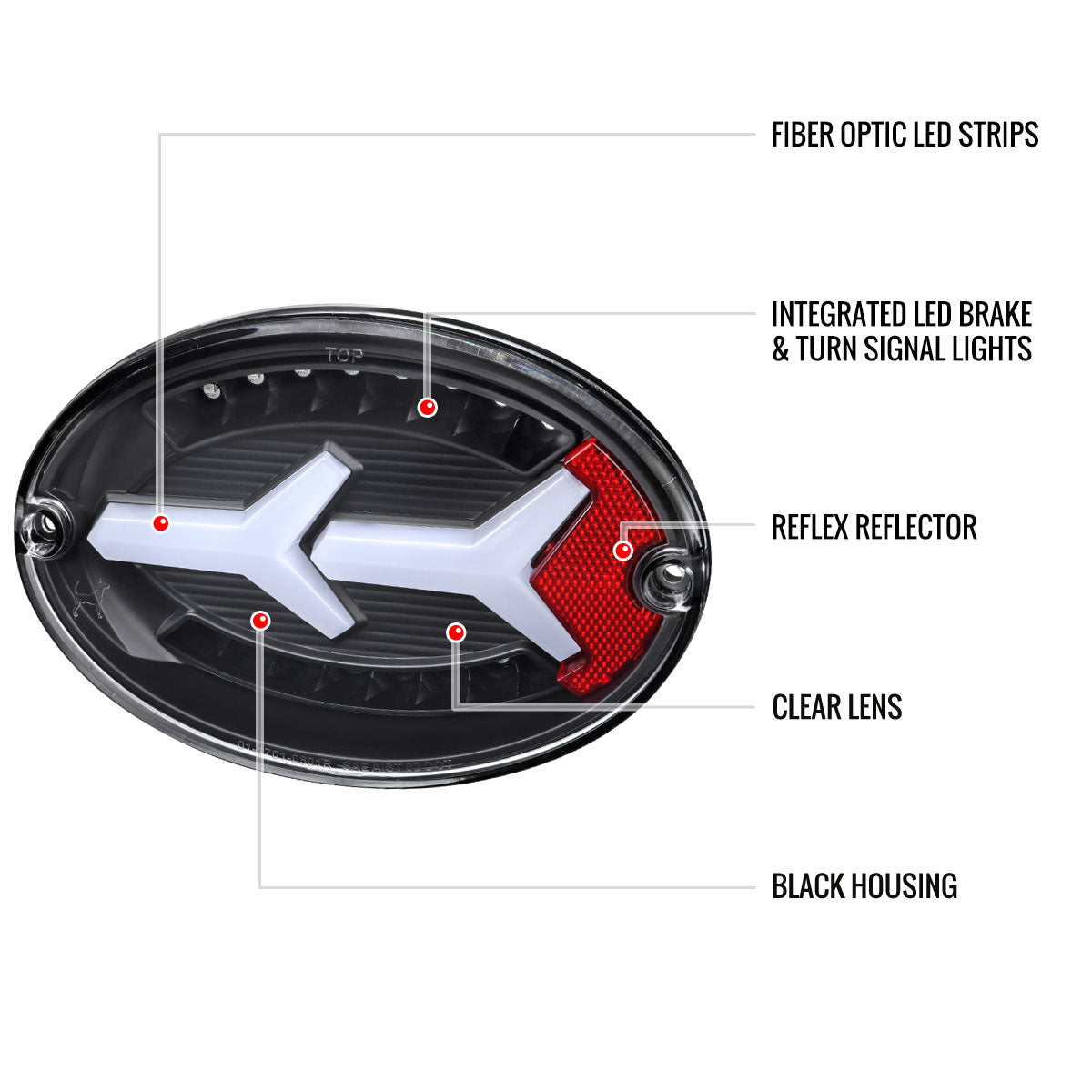 1997-2004 Chevrolet Corvette C5 4 PC White LED Bar Tail Lights (Matte Black Housing/Clear Lens)