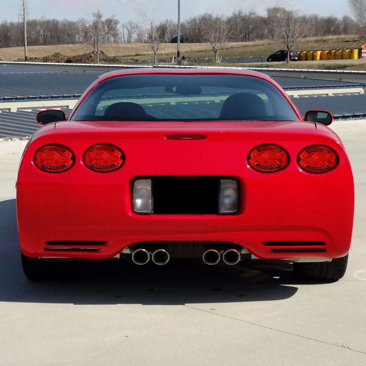 1997-2004 Chevrolet Corvette C5 4 PC LED Bar Tail Lights (Chrome Housing/Red Lens)