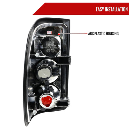 1997-2004 Dodge Dakota Tail Lights (Chrome Housing/Clear Lens)