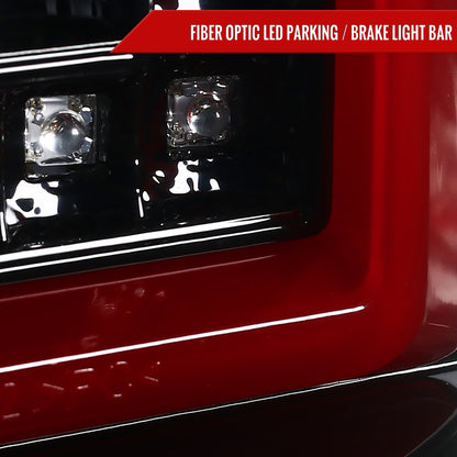 2000-2006 Chevrolet Suburban/Tahoe GMC Yukon/Yukon XL LED C Bar Tail Lights (Jet Black Housing/Clear Lens)