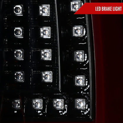 2000-2006 Chevrolet Suburban/Tahoe GMC Yukon/Yukon XL LED C Bar Tail Lights (Jet Black Housing/Clear Lens)