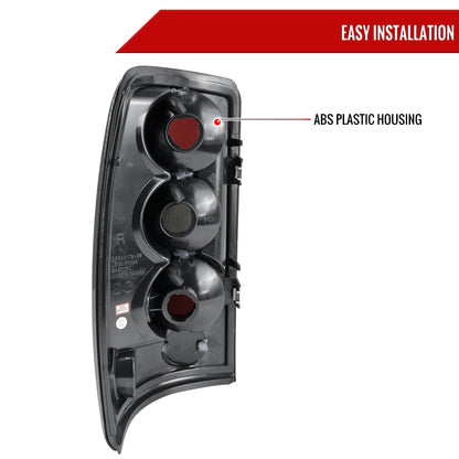 2000-2006 Chevrolet GMC Suburban/Tahoe/Yukon Tail Lights (Matte Black Housing/Clear Lens)