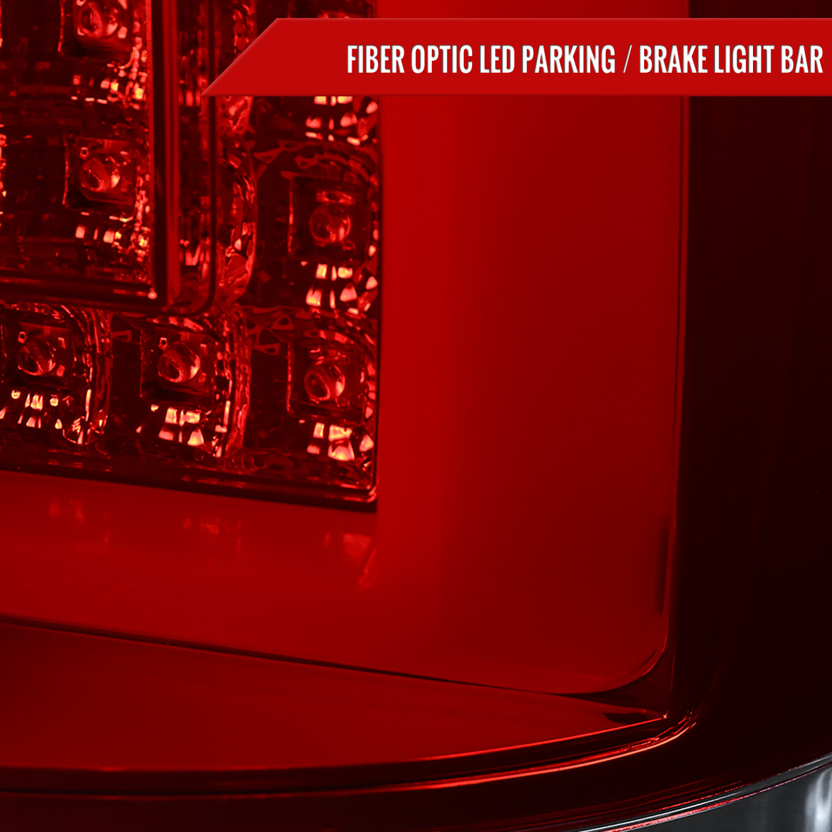 2000-2006 Chevrolet Suburban/Tahoe GMC Yukon/Yukon XL LED C Bar Tail Lights (Chrome Housing/Red Clear Lens)