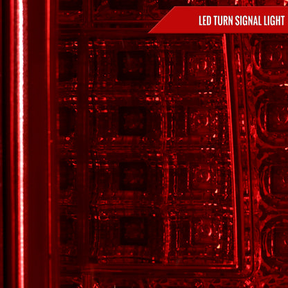 2000-2006 Chevrolet Suburban/Tahoe GMC Yukon/Yukon XL LED C Bar Tail Lights (Chrome Housing/Red Clear Lens)