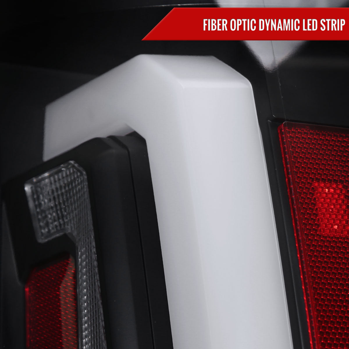 2007-2014 Chevrolet Tahoe/Suburban / 2007-2014 GMC Yukon/Yukon Denali LED Sequential Turn Signal Tail Lights  (Matte Black Housing/Clear Lens)