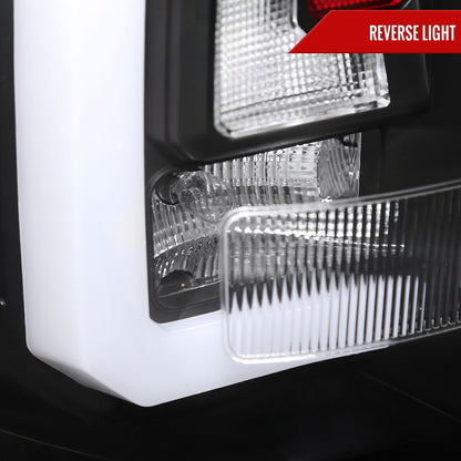2007-2014 Chevrolet Tahoe/Suburban / 2007-2014 GMC Yukon/Yukon Denali LED Sequential Turn Signal Tail Lights  (Matte Black Housing/Clear Lens)