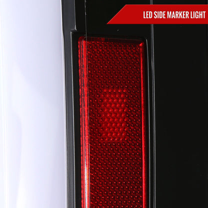 2007-2014 Chevrolet Tahoe/Suburban / 2007-2014 GMC Yukon/Yukon Denali LED Sequential Turn Signal Tail Lights  (Matte Black Housing/Clear Lens)