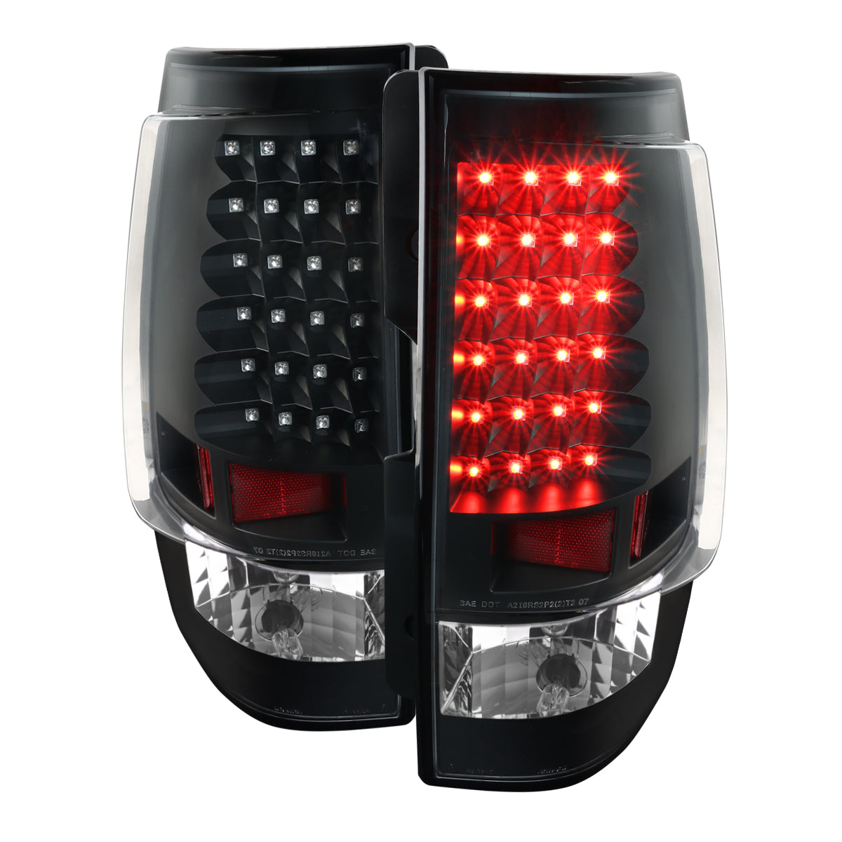 2007-2014 Chevrolet Tahoe/Suburban LED Tail Lights (Matte Black Housing/Clear Lens)