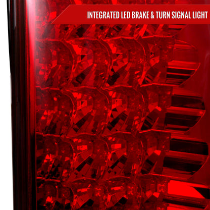 2007-2014 Chevrolet Tahoe/Suburban LED Tail Lights (Chrome Housing/Red Clear Lens)