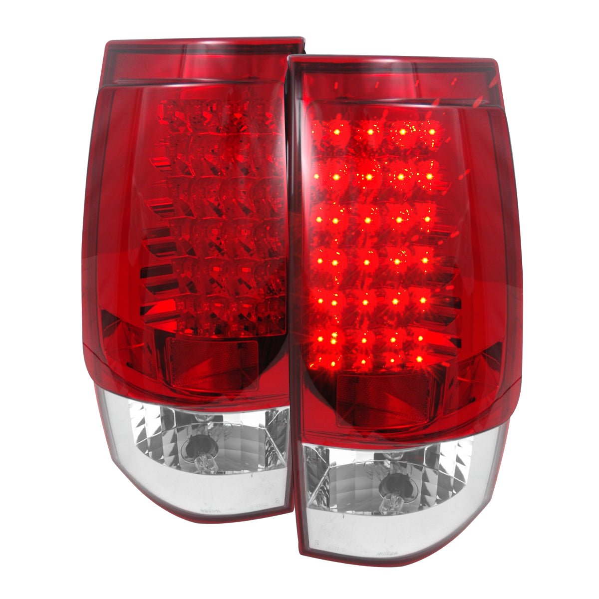 2007-2014 Chevrolet Tahoe/Suburban LED Tail Lights (Chrome Housing/Red Clear Lens)