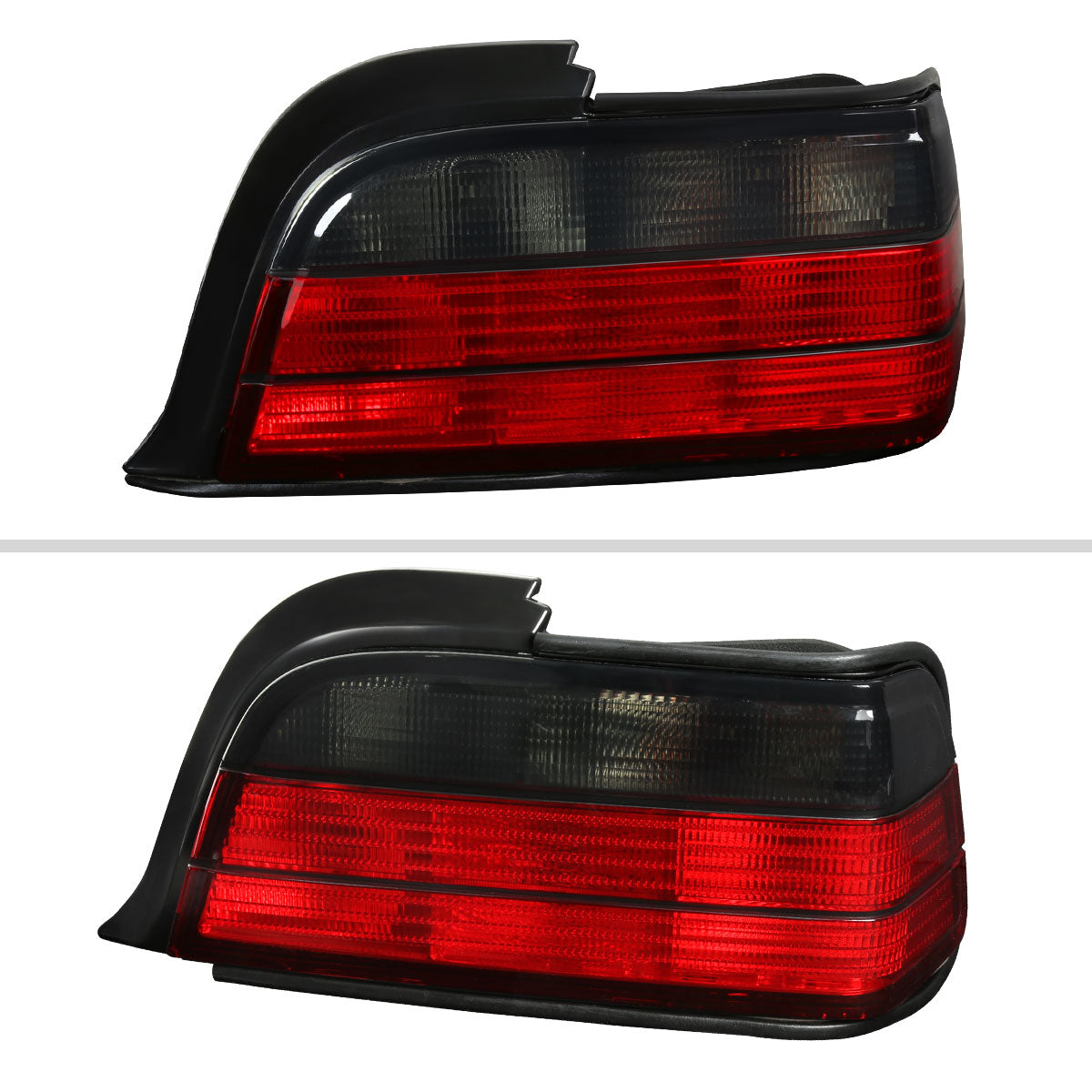 1992-1998 BMW E36 3 Series Coupe/Convertible Tail Lights (Chrome Housing/Red Smoked Lens)