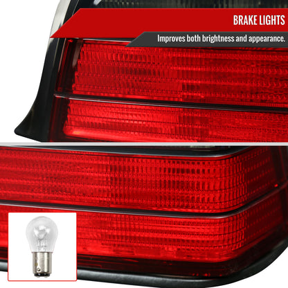 1992-1998 BMW E36 3 Series Coupe/Convertible Tail Lights (Chrome Housing/Red Smoked Lens)
