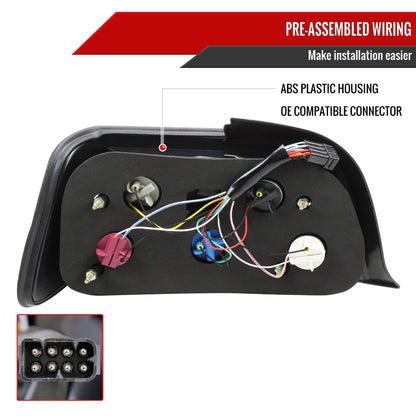 1992-1998 BMW E36 3 Series Coupe/Convertible Tail Lights (Chrome Housing/Red Smoked Lens)