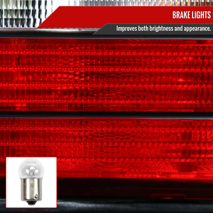 1992-1998 BMW E36 3 Series Coupe/Convertible Tail Lights (Chrome Housing/Red Clear Lens)
