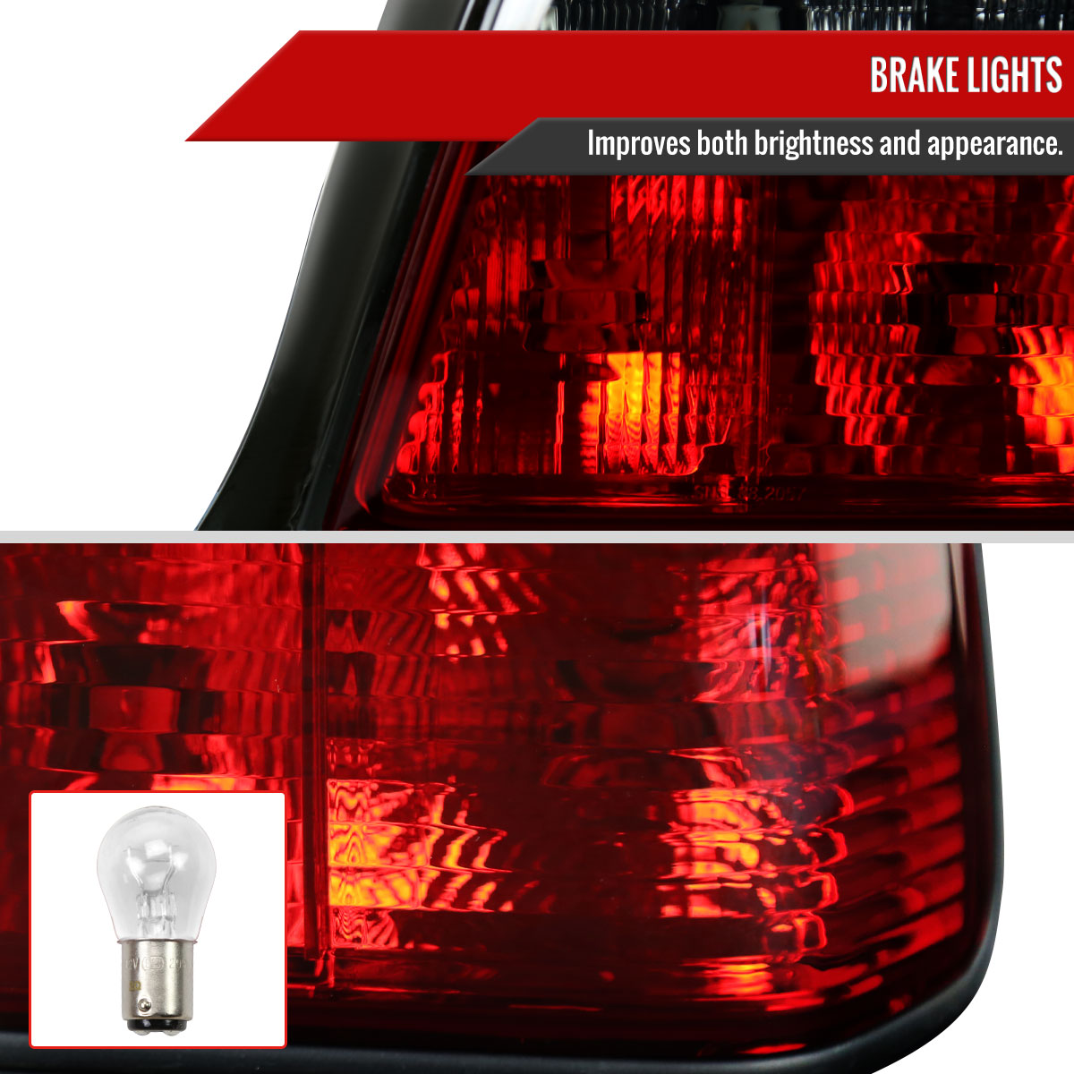 1992-1998 BMW E36 3 Series Sedan Tail Lights (Chrome Housing/Red Smoked Lens)