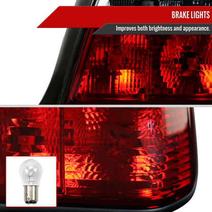 1992-1998 BMW E36 3 Series Sedan Tail Lights (Chrome Housing/Red Smoked Lens)