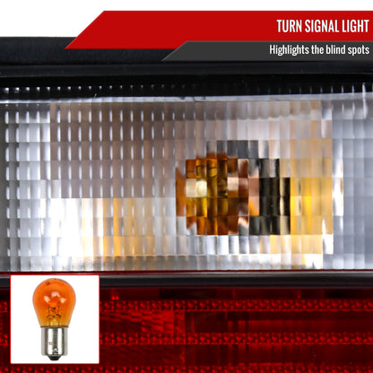 1992-1998 BMW E36 3 Series Sedan Tail Lights (Chrome Housing/Red Clear Lens)