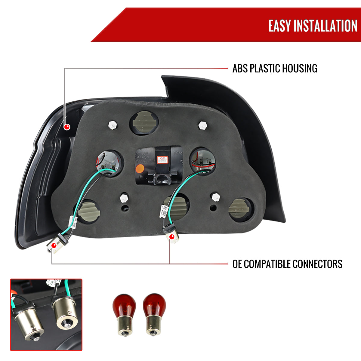 1997-2000 BMW E39 5 Series Sedan LED Tail Lights (Chrome Housing/Smoked Lens)
