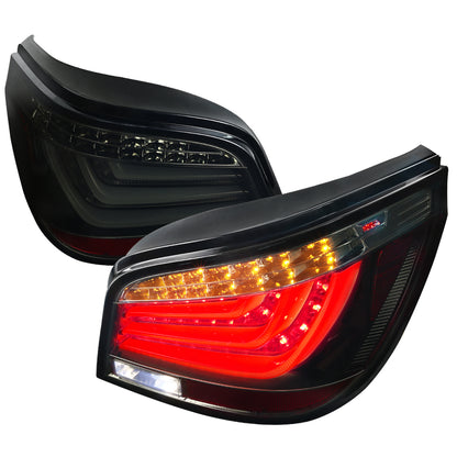 2004-2007 BMW E60 5 Series Sedan LED Tail Lights (Glossy Black Housing/Smoked Lens)