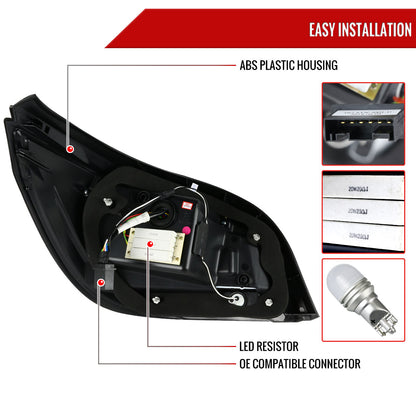 2004-2007 BMW E60 5 Series Sedan LED Tail Lights (Chrome Housing/Clear Lens)