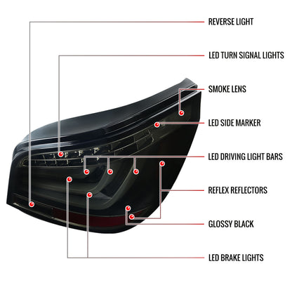 2008-2010 BMW E60 5 Series Sedan LED Tail Lights (Glossy Black Housing/Smoked Lens)