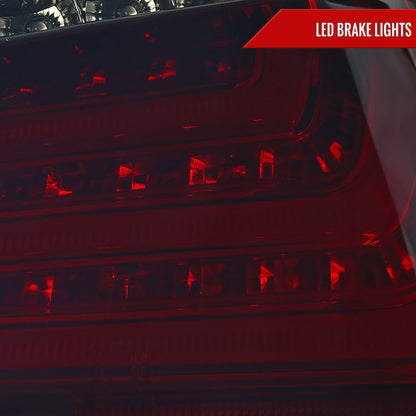 2008-2010 BMW E60 5 Series Sedan LED Tail Lights (Chrome Housing/Red Smoked Lens)
