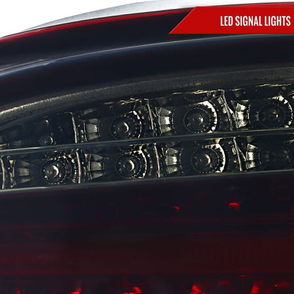 2008-2010 BMW E60 5 Series Sedan LED Tail Lights (Chrome Housing/Red Smoked Lens)