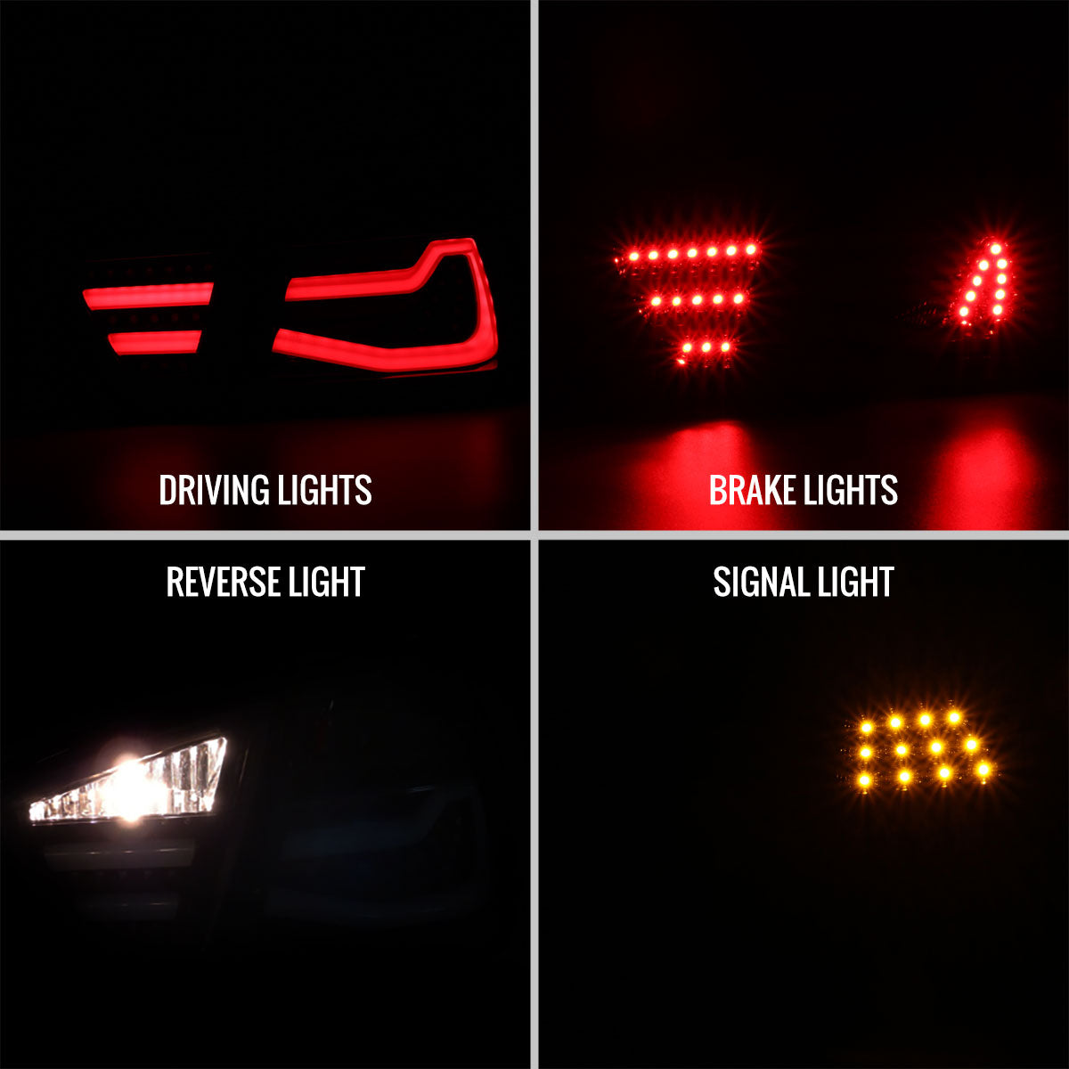 2006-2008 BMW E90 3 Series Sedan Red LED Tail Lights (Jet Black Housing/Clear Lens)