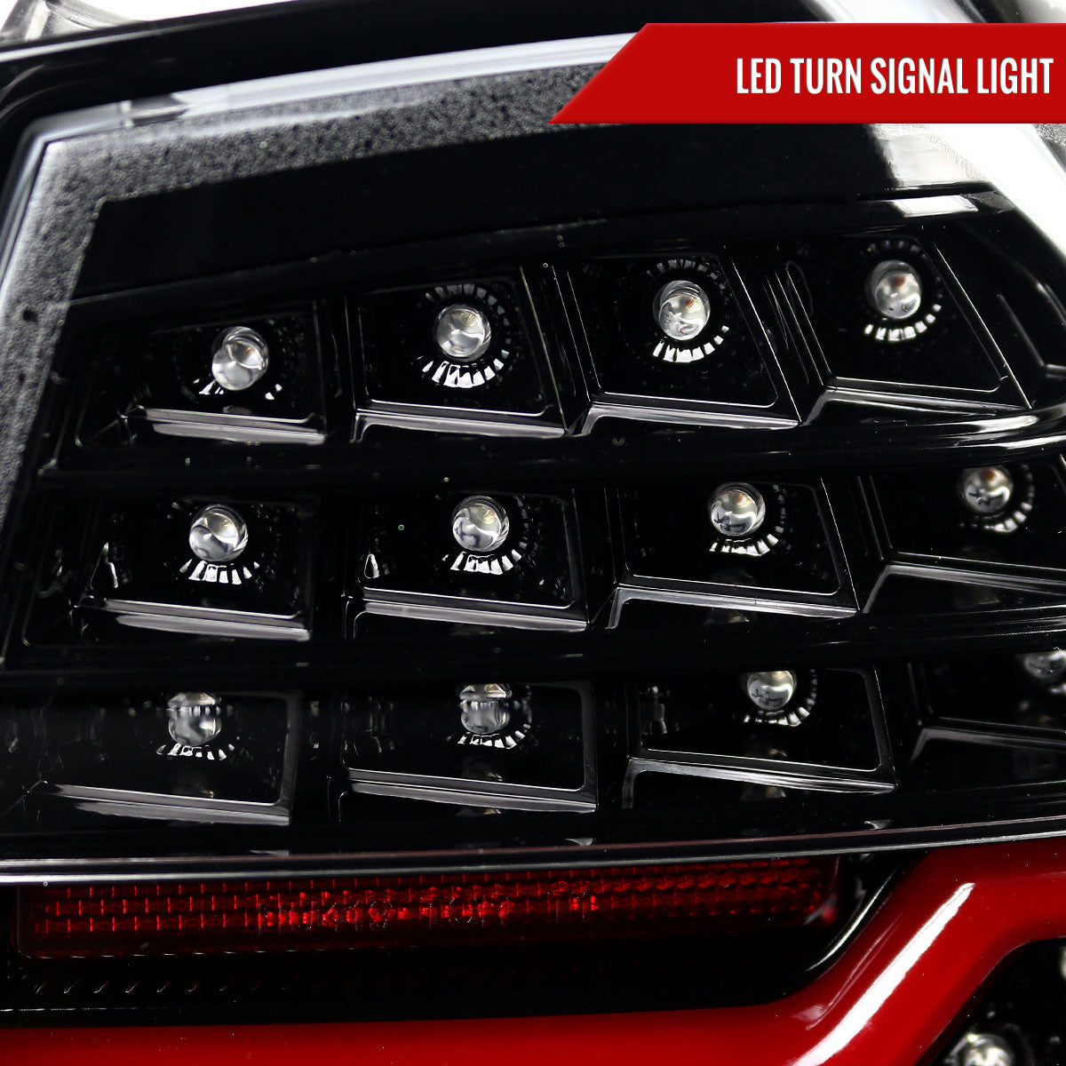 2006-2008 BMW E90 3 Series Sedan Red LED Tail Lights (Jet Black Housing/Clear Lens)