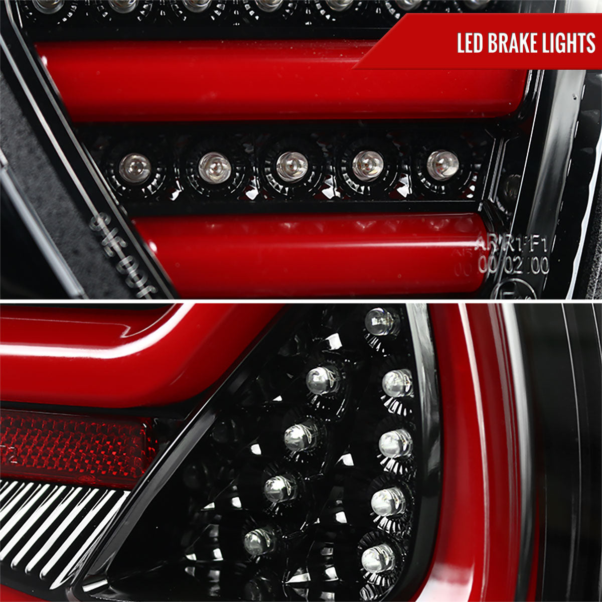 2006-2008 BMW E90 3 Series Sedan Red LED Tail Lights (Jet Black Housing/Clear Lens)