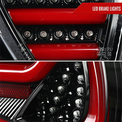 2006-2008 BMW E90 3 Series Sedan Red LED Tail Lights (Jet Black Housing/Clear Lens)