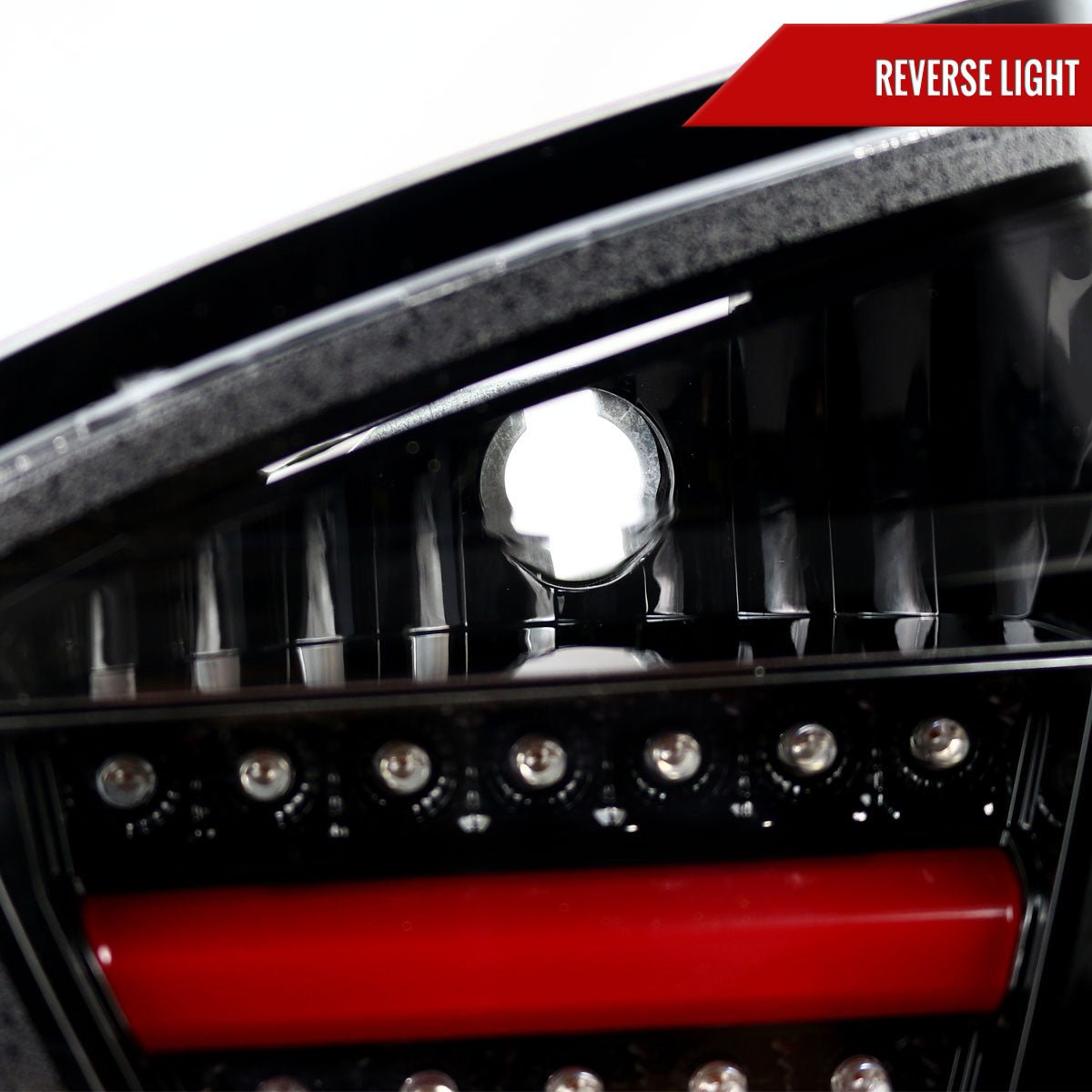 2006-2008 BMW E90 3 Series Sedan Red LED Tail Lights (Jet Black Housing/Clear Lens)