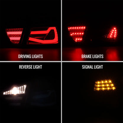 2006-2008 BMW E90 3 Series Sedan LED Tail Lights (Chrome Housing/Smoked Lens)