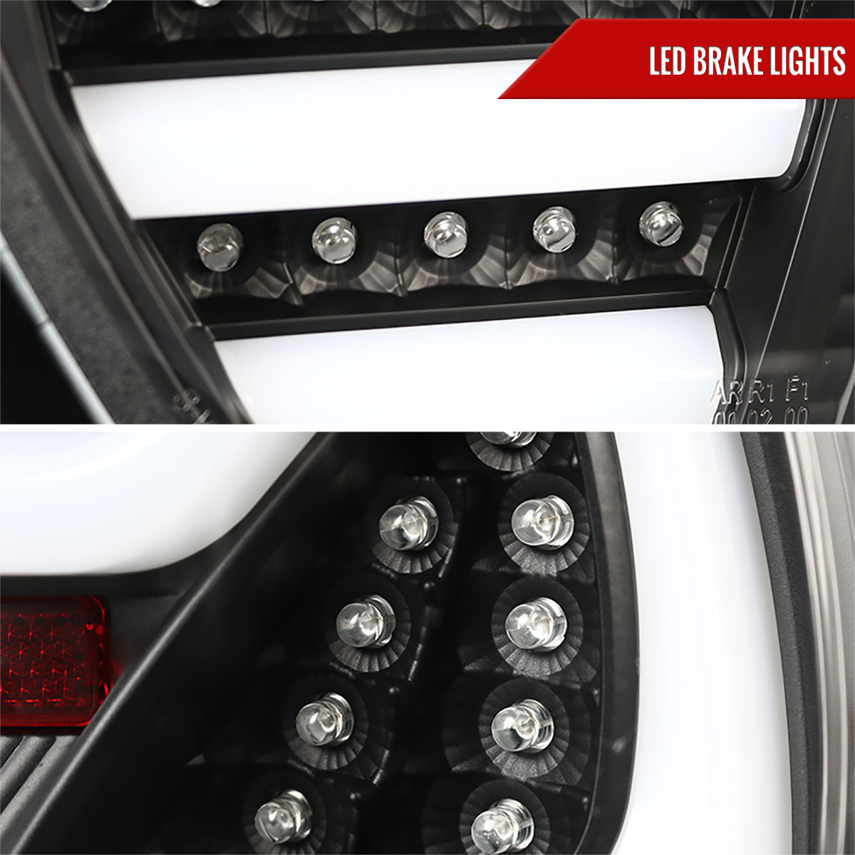 2006-2008 BMW E90 3 Series Sedan LED Tail Lights (Matte Black Housing/Clear Lens)