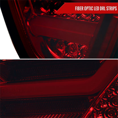 2006-2008 BMW E90 3 Series Sedan LED Tail Lights (Chrome Housing/Red Smoked Lens)
