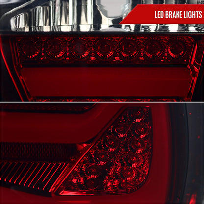 2006-2008 BMW E90 3 Series Sedan LED Tail Lights (Chrome Housing/Red Smoked Lens)