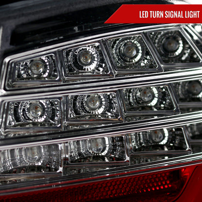 2006-2008 BMW E90 3 Series Sedan LED Tail Lights (Chrome Housing/Red Clear Lens)