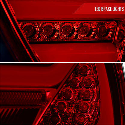 2006-2008 BMW E90 3 Series Sedan LED Tail Lights (Chrome Housing/Red Clear Lens)
