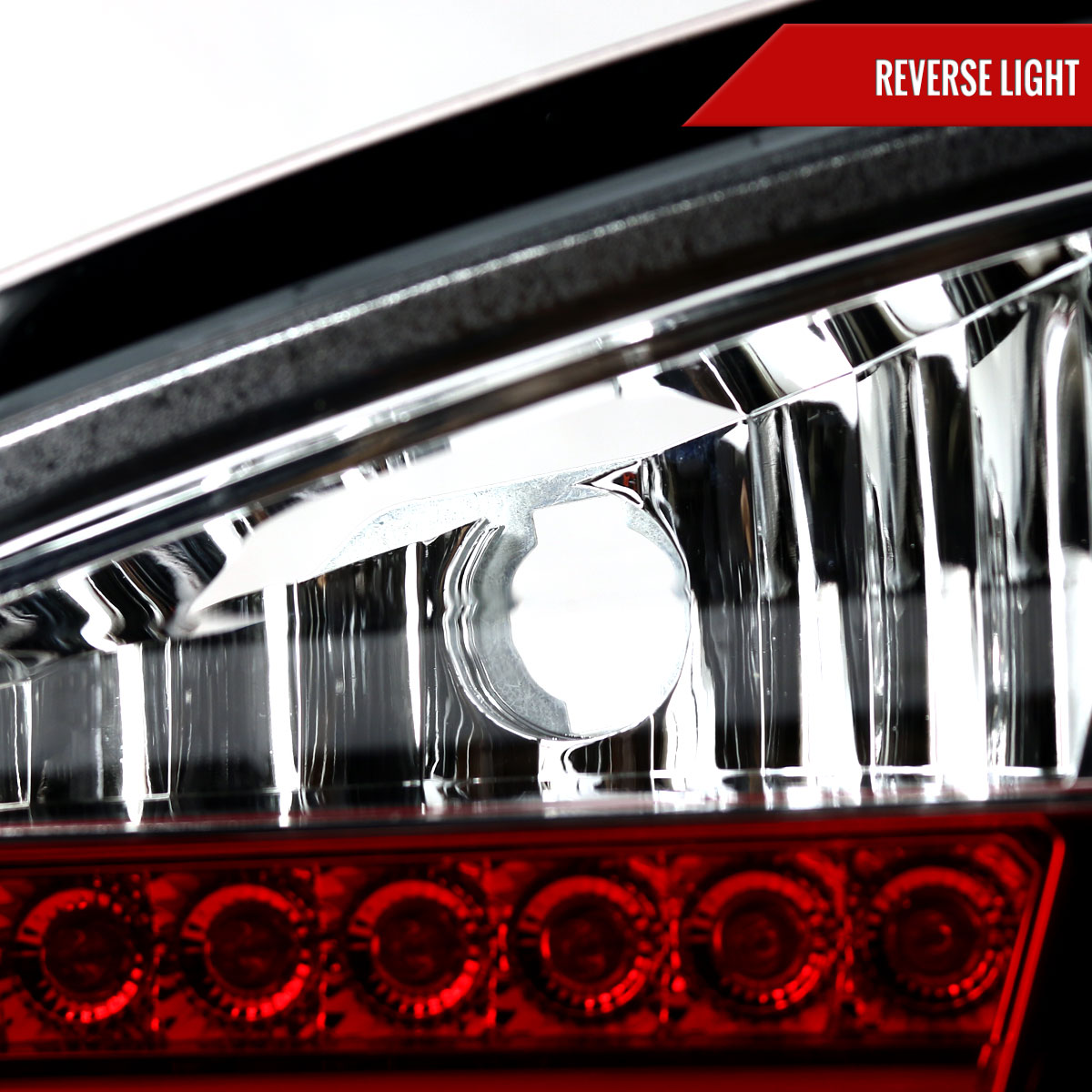 2006-2008 BMW E90 3 Series Sedan LED Tail Lights (Chrome Housing/Red Clear Lens)