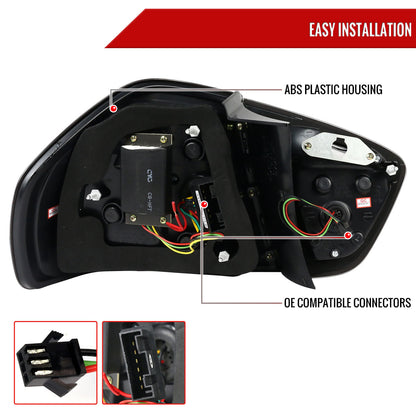 2006-2008 BMW E90 3 Series Sedan LED Tail Lights (Chrome Housing/Red Clear Lens)