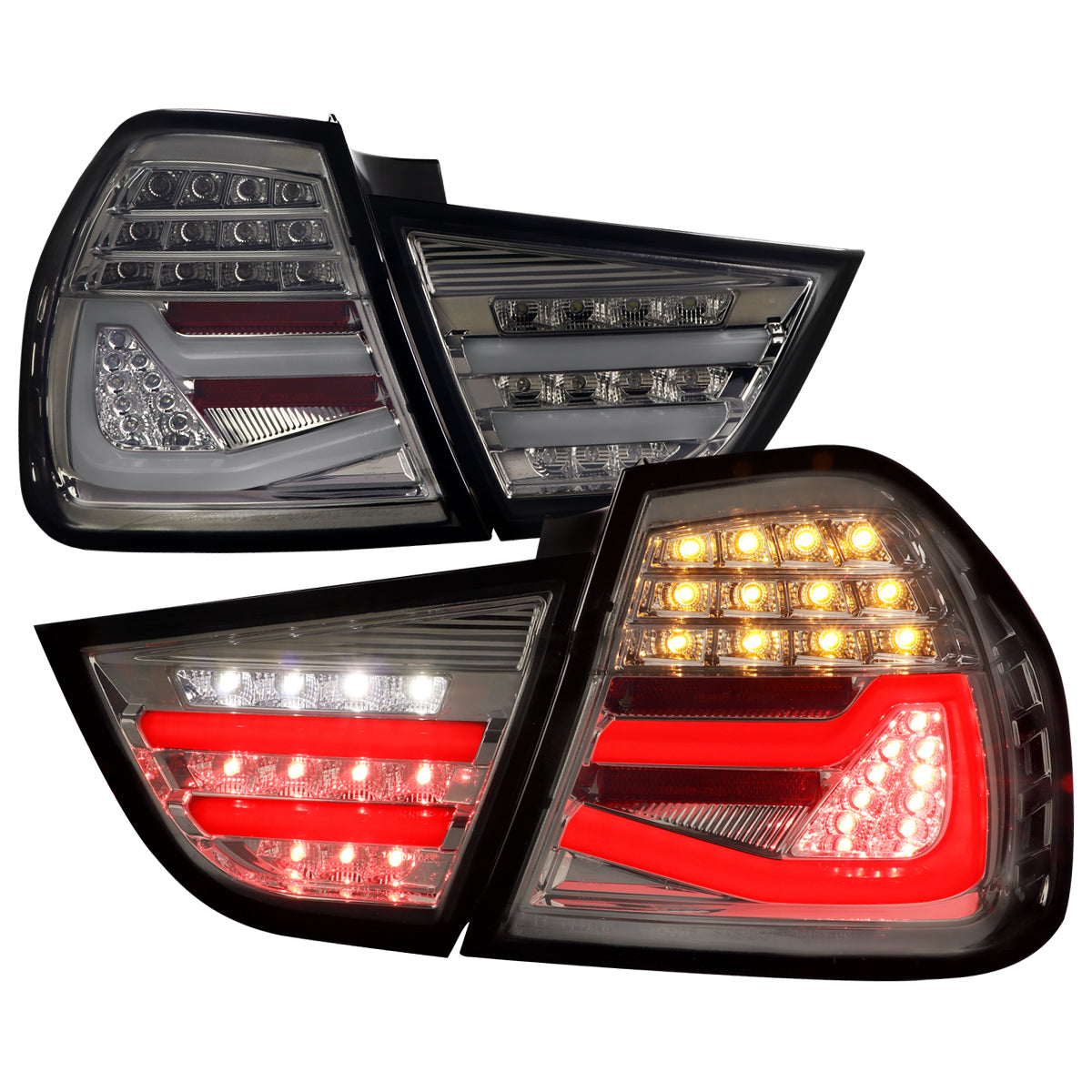 2009-2011 BMW E90 3-Series 4Dr Sedan LED Tail Light (Chrome Housing/Smoked Lens)