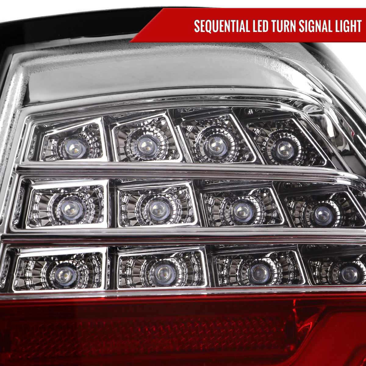 2009-2011 BMW E90 3-Series 4Dr Sedan LED Tail Light (Chrome Housing/Red Clear Lens)