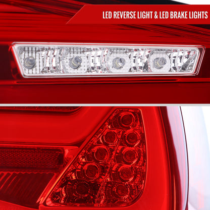 2009-2011 BMW E90 3-Series 4Dr Sedan LED Tail Light (Chrome Housing/Red Clear Lens)