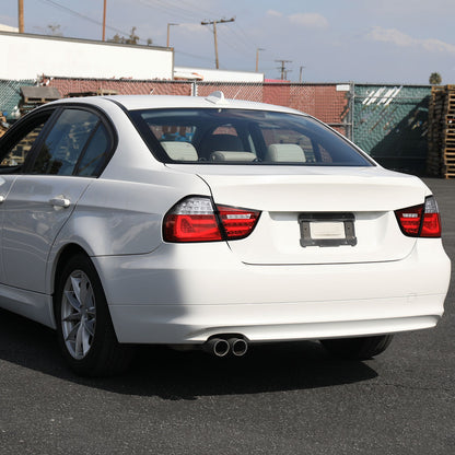 2009-2011 BMW E90 3-Series 4Dr Sedan LED Tail Light (Chrome Housing/Red Clear Lens)